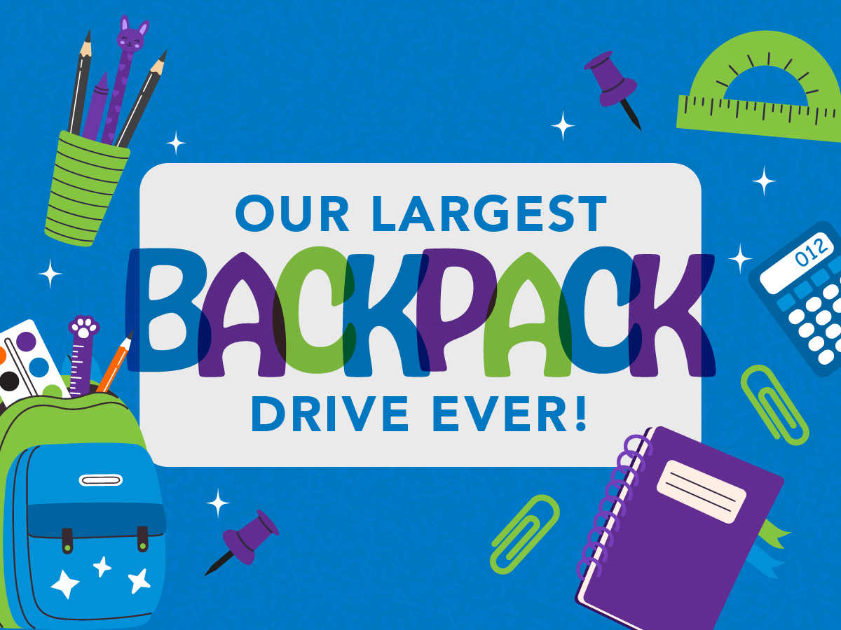Our Largest Backpack Drive Ever!